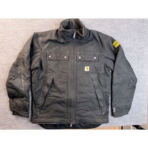 Carhartt Mens Medium Black Quick Duck Traditional Jacket Workwear 101492